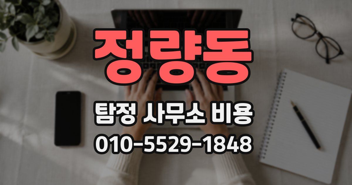 정량동 탐정 사무소 비용