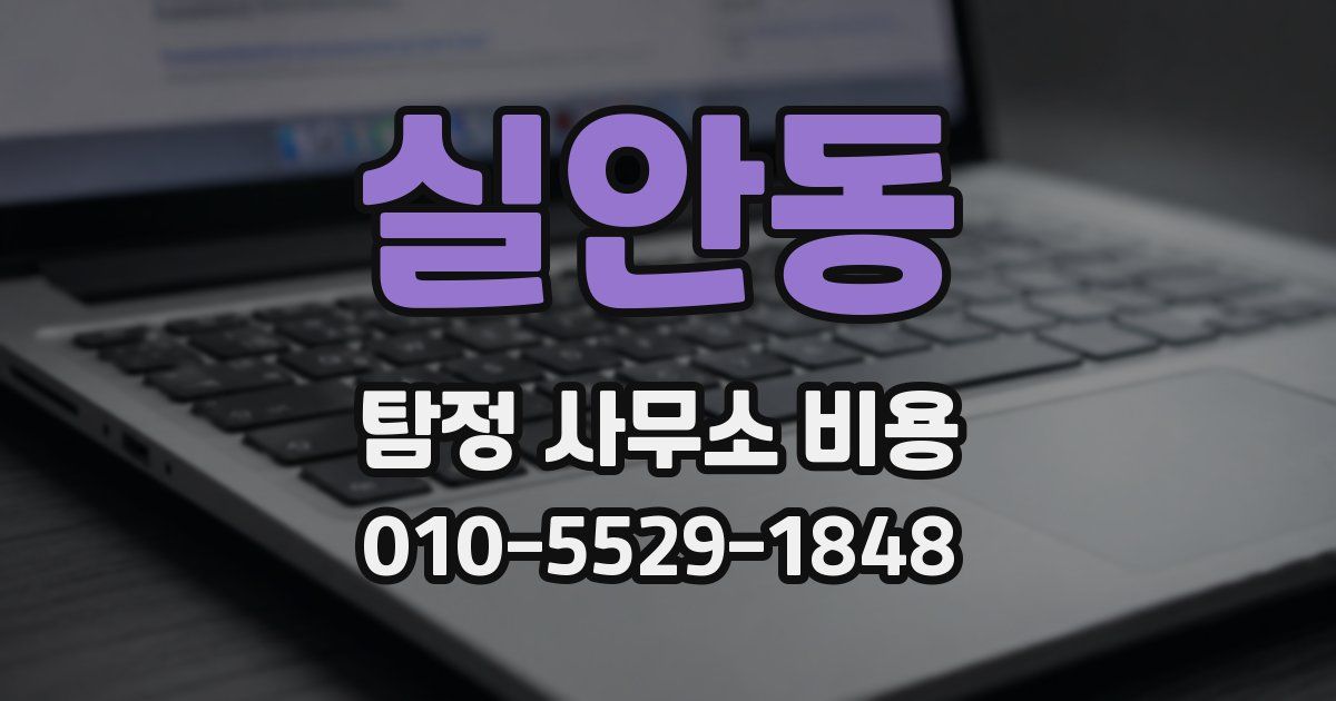 실안동 탐정 사무소 비용