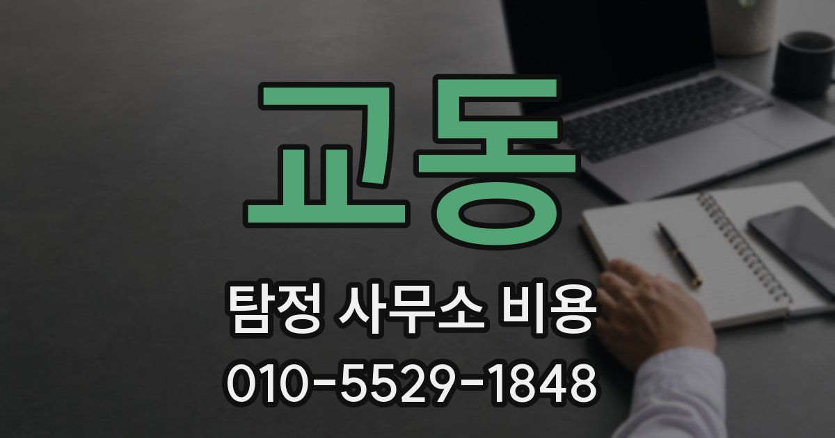 교동 탐정 사무소 비용