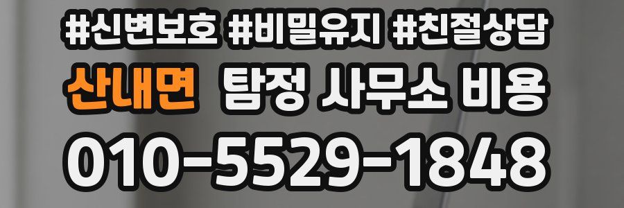 산내면 탐정 사무소 비용