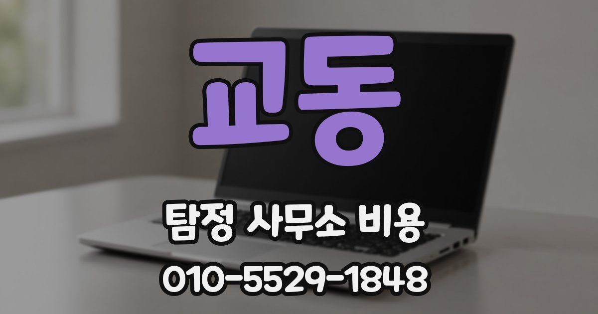 교동 탐정 사무소 비용