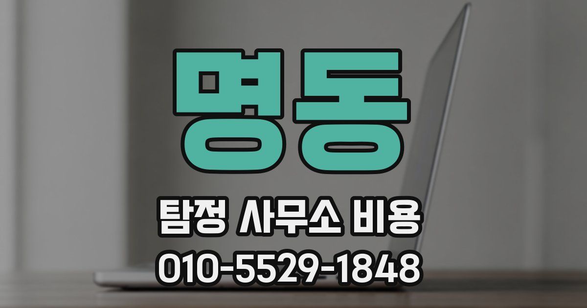 명동 탐정 사무소 비용