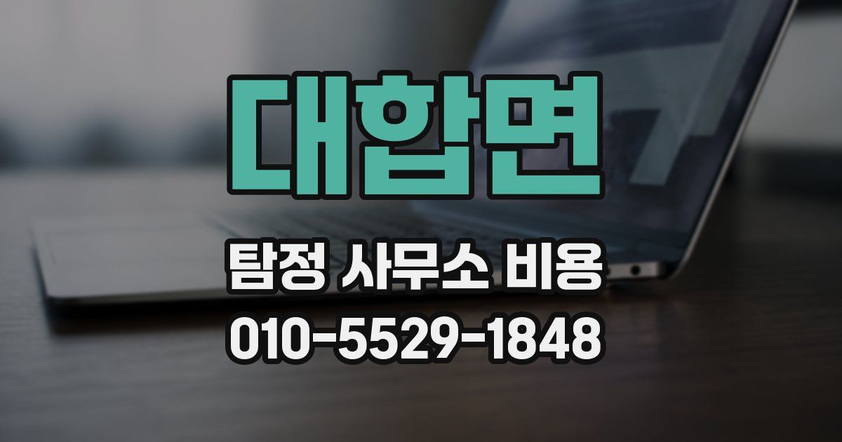 대합면 탐정 사무소 비용