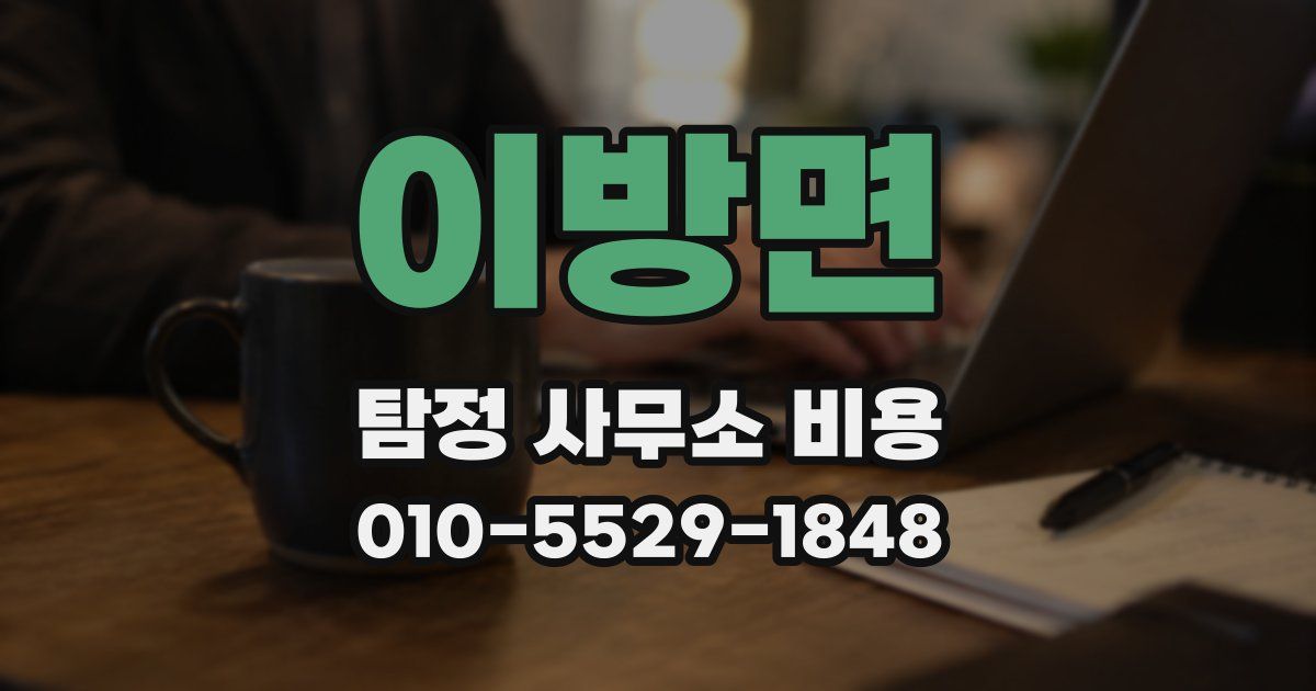 이방면 탐정 사무소 비용