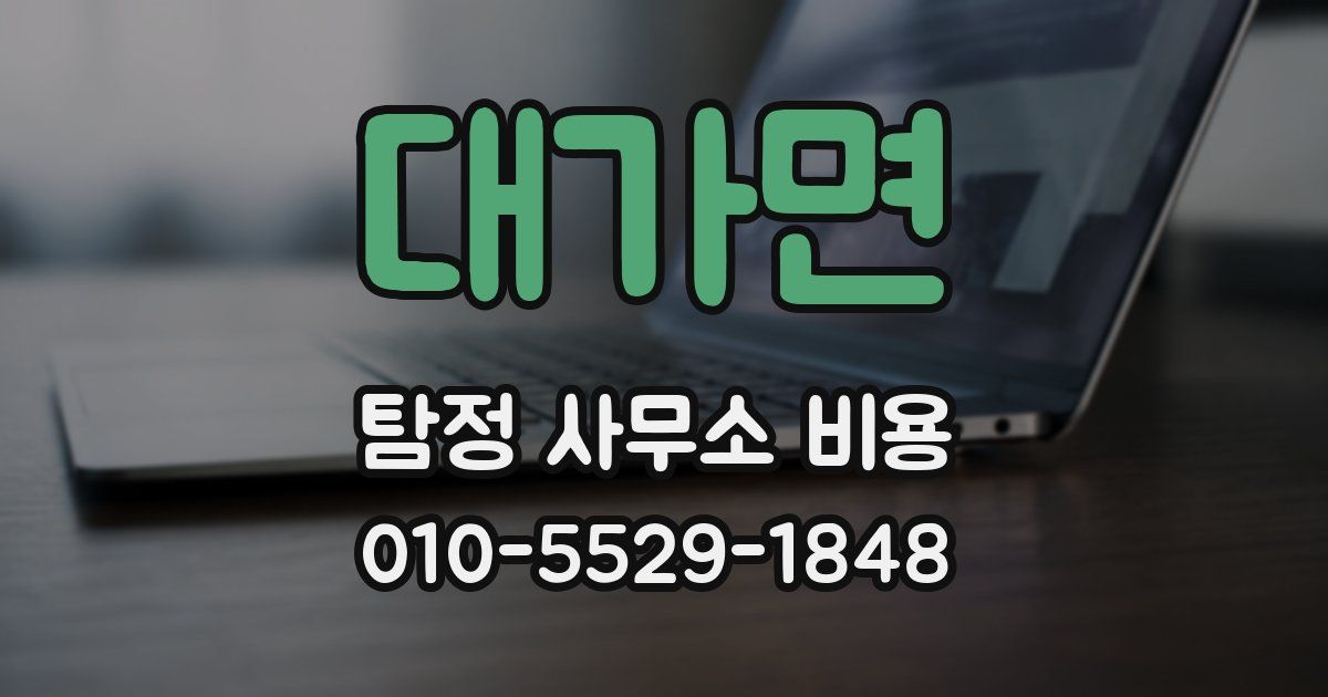 대가면 탐정 사무소 비용