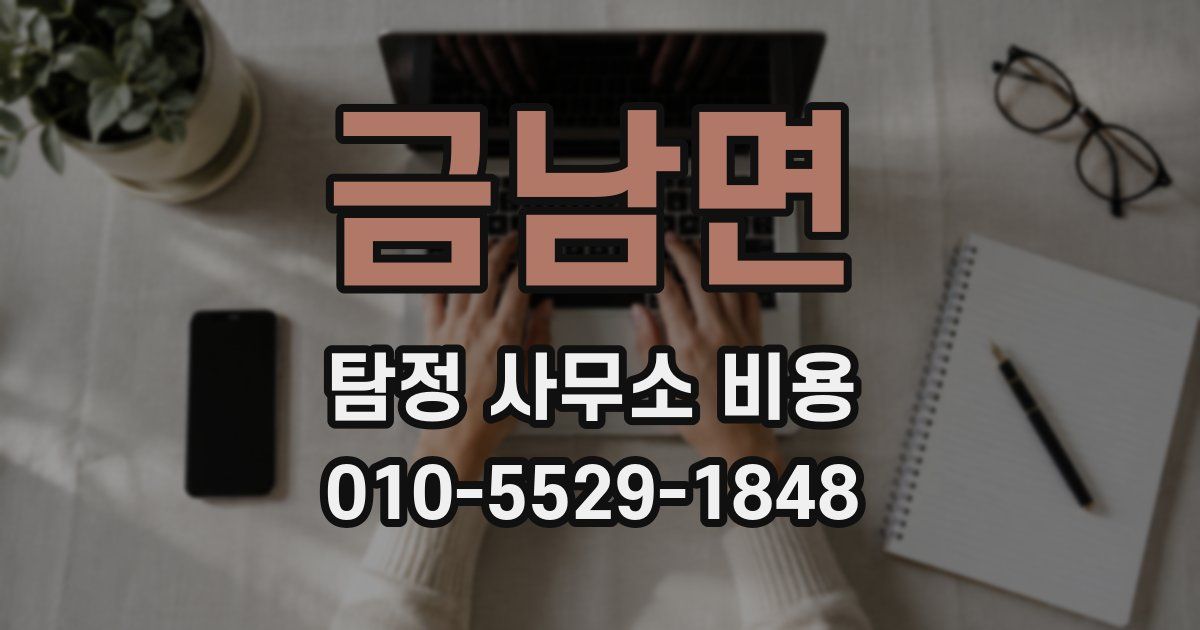 금남면 탐정 사무소 비용