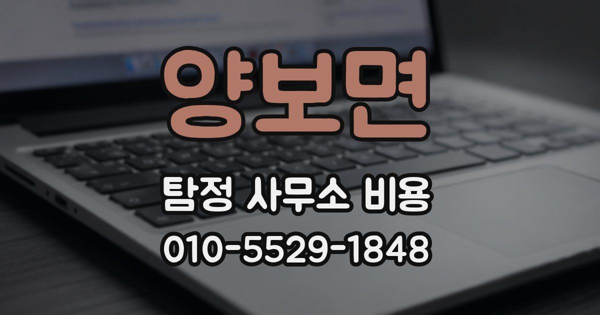 양보면 탐정 사무소 비용