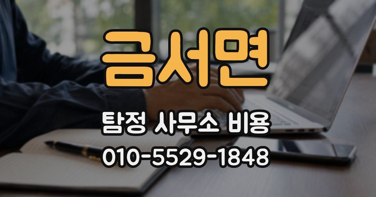 금서면 탐정 사무소 비용
