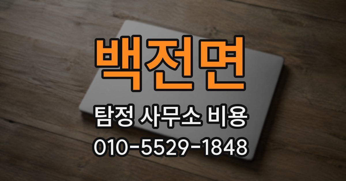 백전면 탐정 사무소 비용