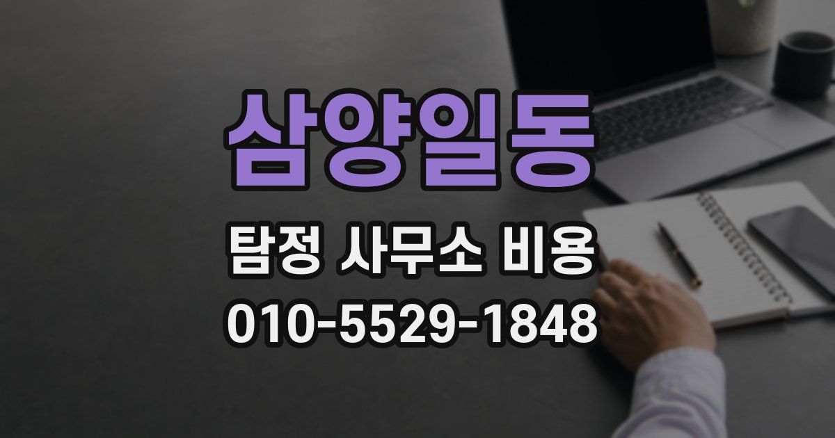 삼양일동 탐정 사무소 비용