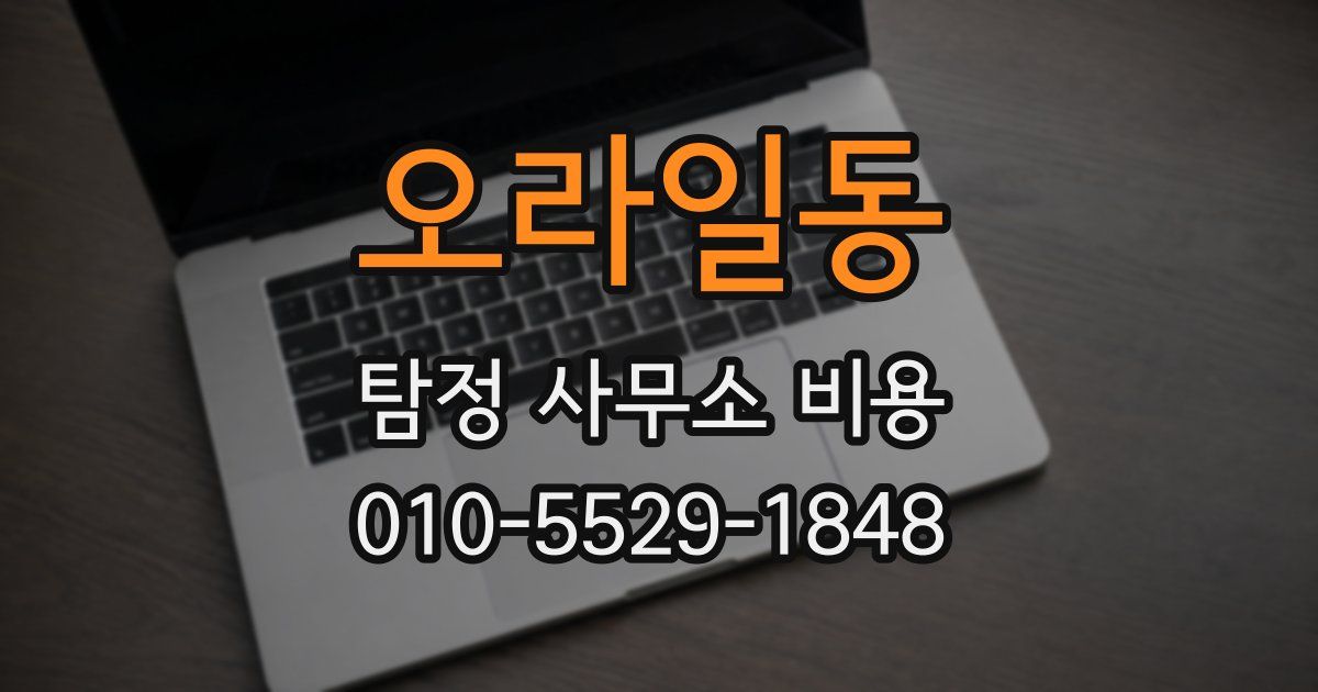 오라일동 탐정 사무소 비용