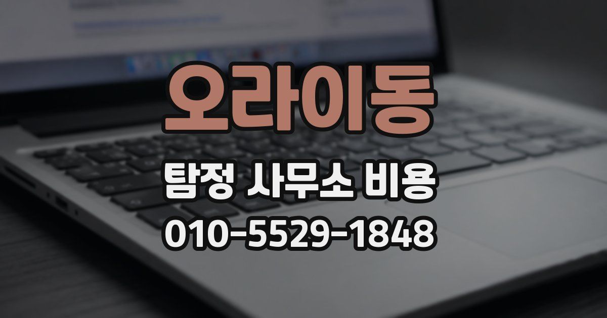 오라이동 탐정 사무소 비용