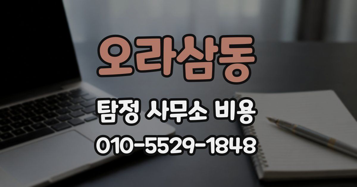 오라삼동 탐정 사무소 비용