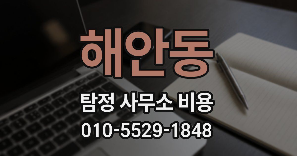 해안동 탐정 사무소 비용