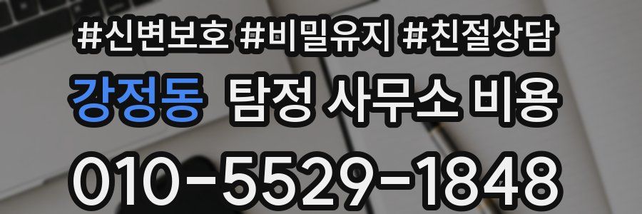 강정동 탐정 사무소 비용