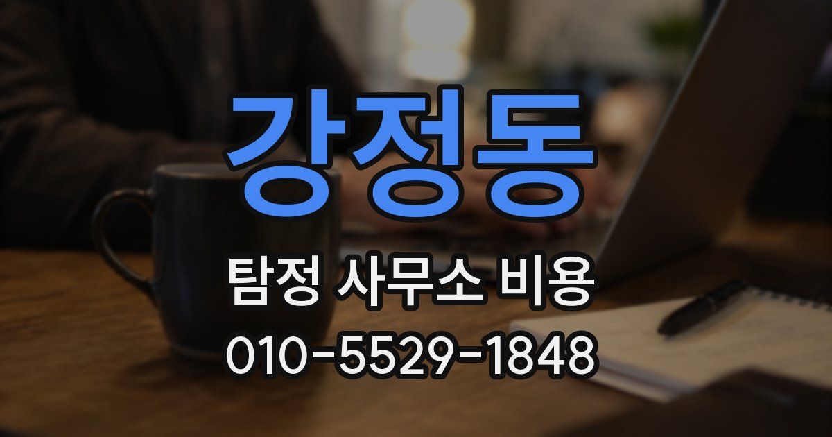 강정동 탐정 사무소 비용