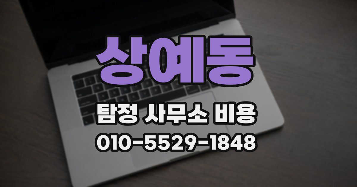상예동 탐정 사무소 비용