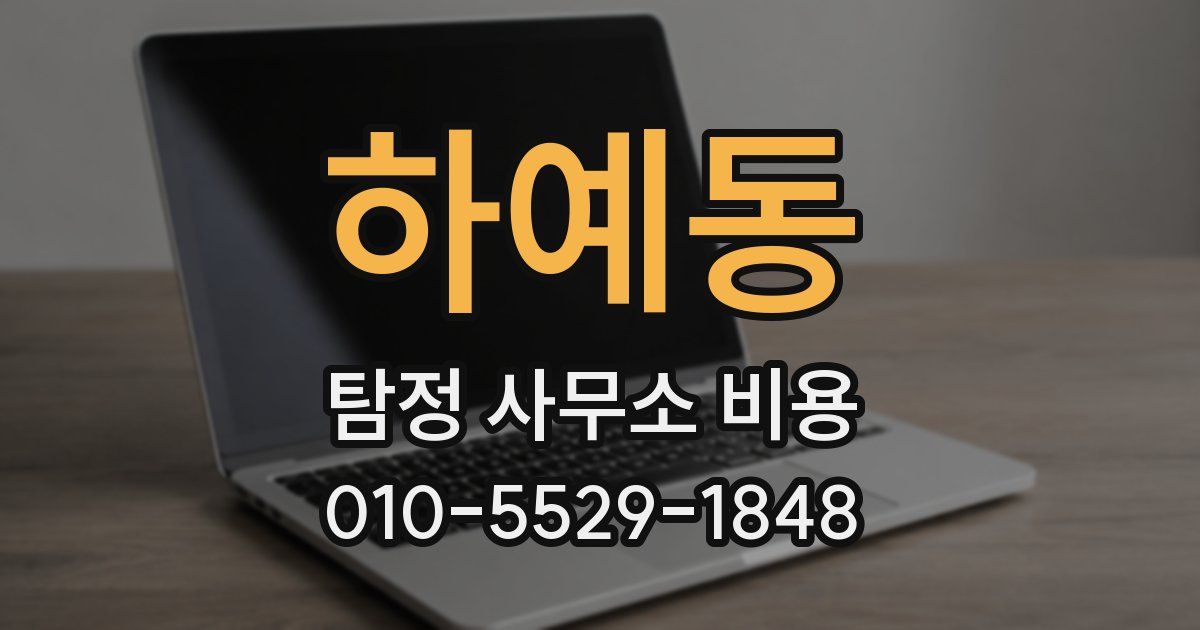 하예동 탐정 사무소 비용