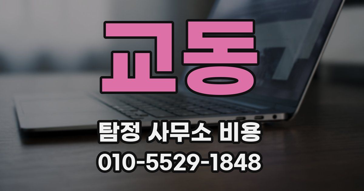 교동 탐정 사무소 비용