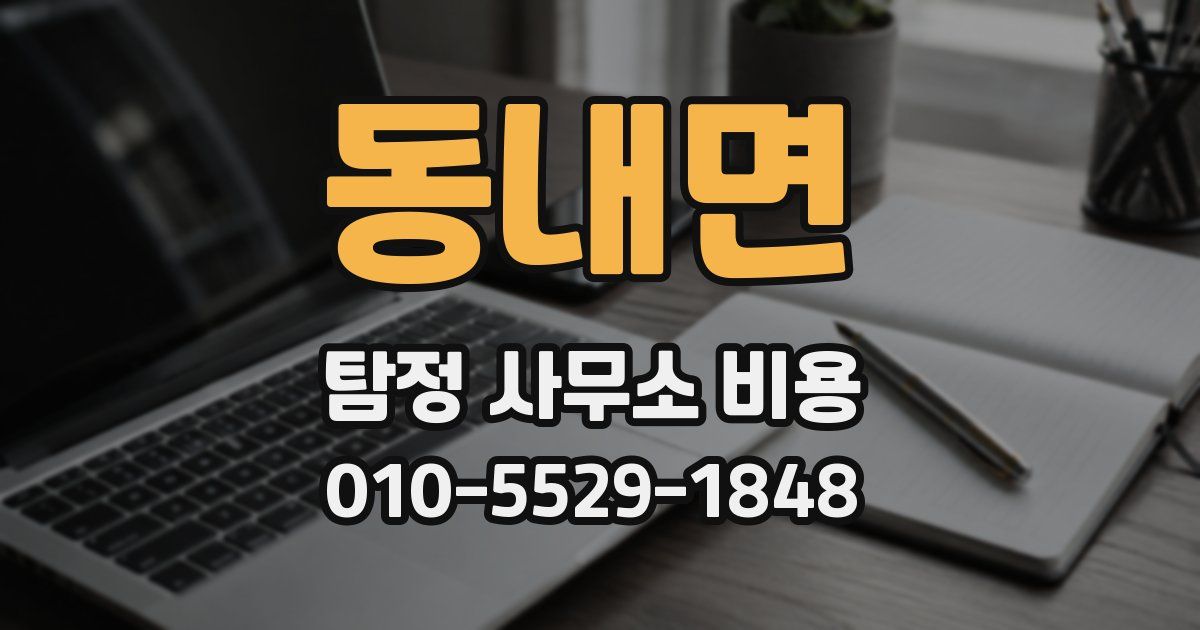 동내면 탐정 사무소 비용