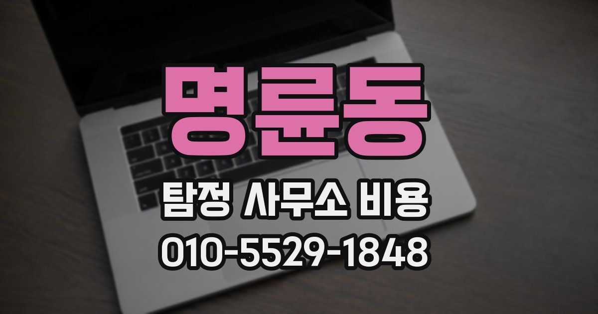 명륜동 탐정 사무소 비용