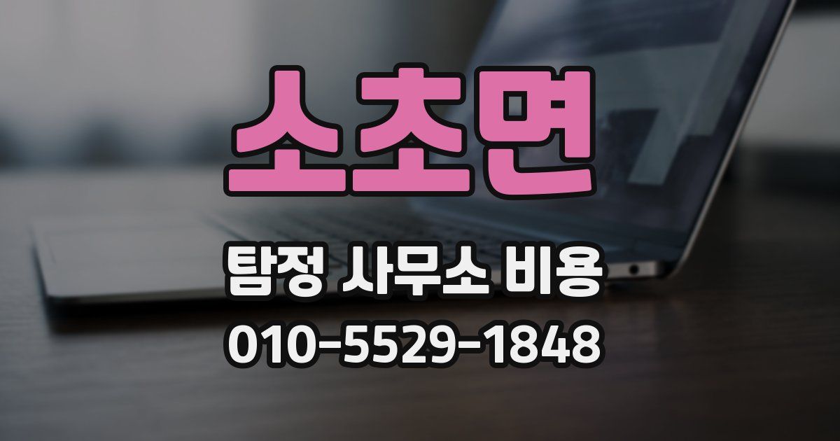 소초면 탐정 사무소 비용