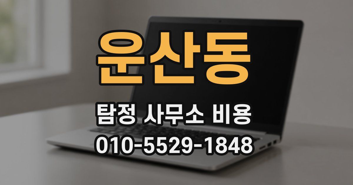 운산동 탐정 사무소 비용