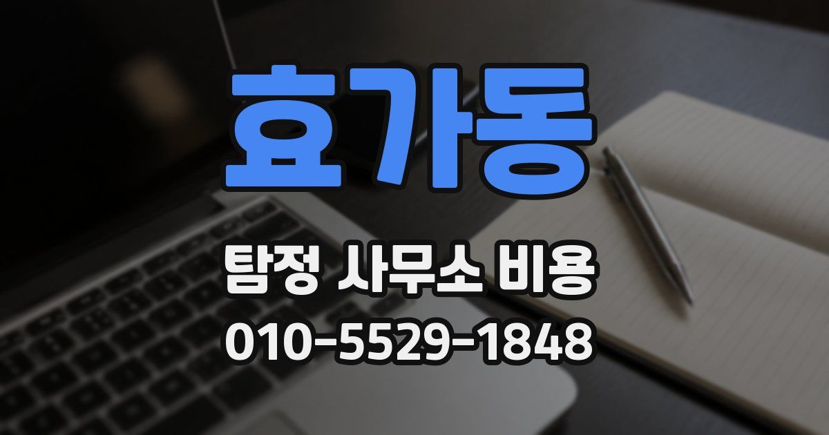 효가동 탐정 사무소 비용