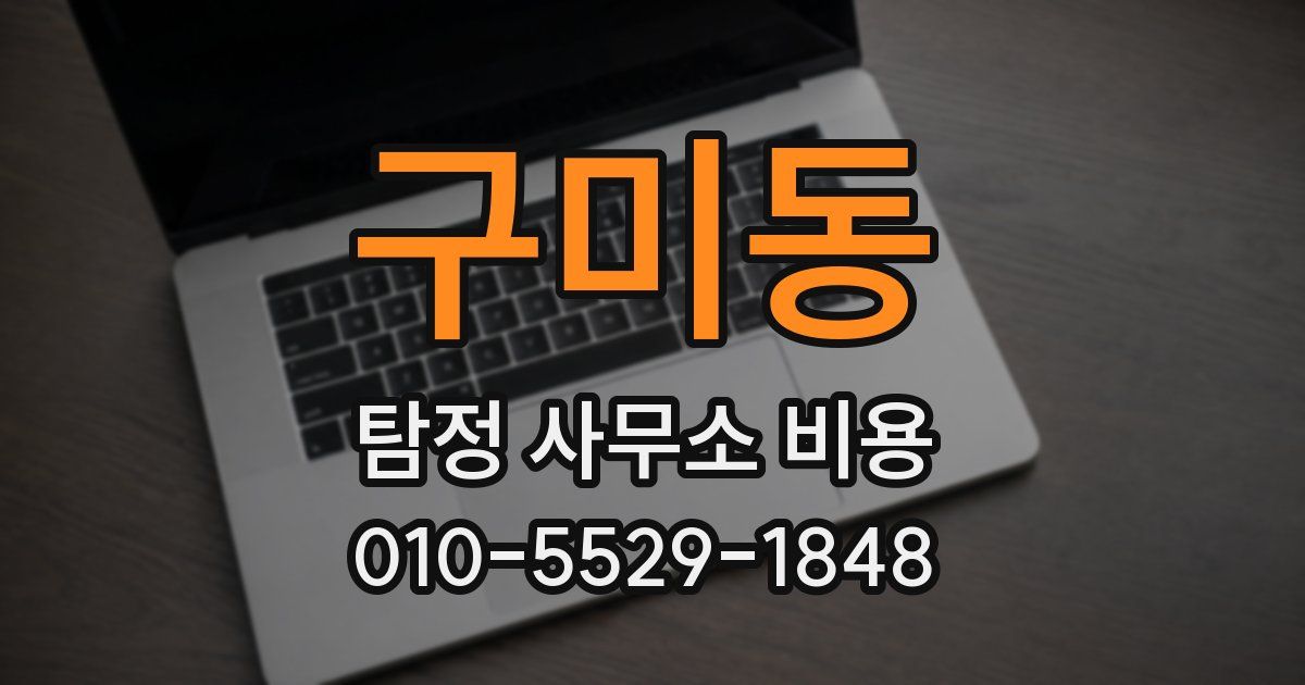 구미동 탐정 사무소 비용