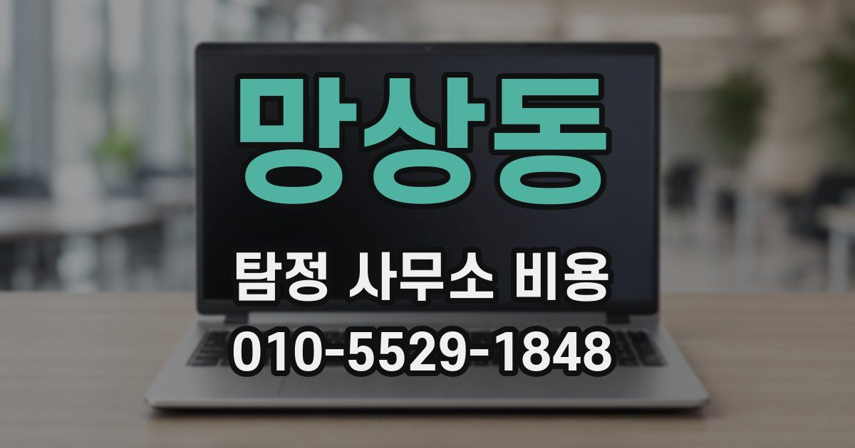 망상동 탐정 사무소 비용