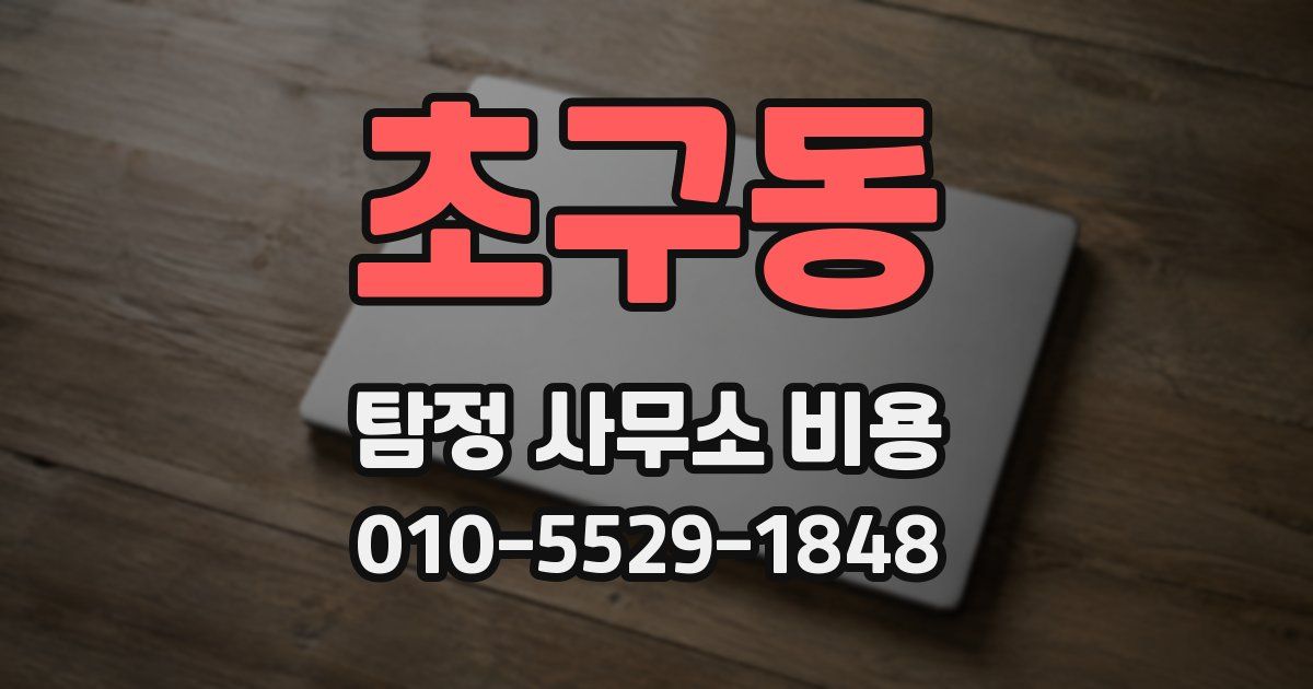초구동 탐정 사무소 비용