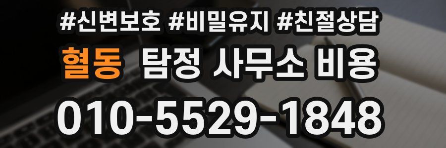 혈동 탐정 사무소 비용