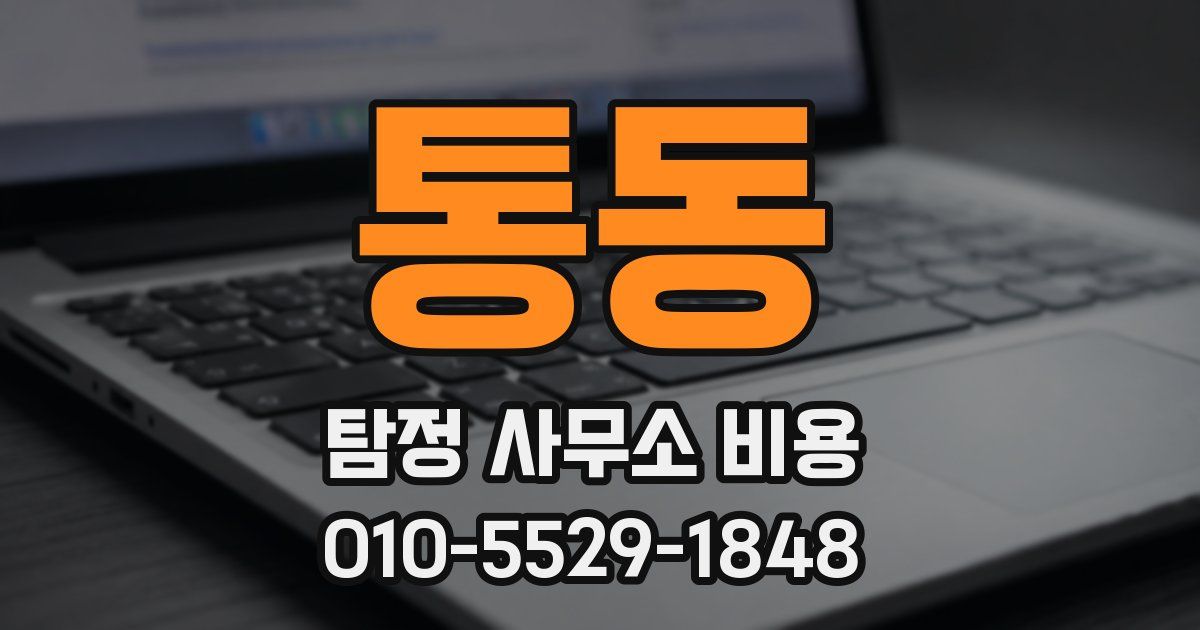통동 탐정 사무소 비용