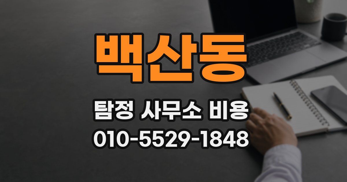 백산동 탐정 사무소 비용