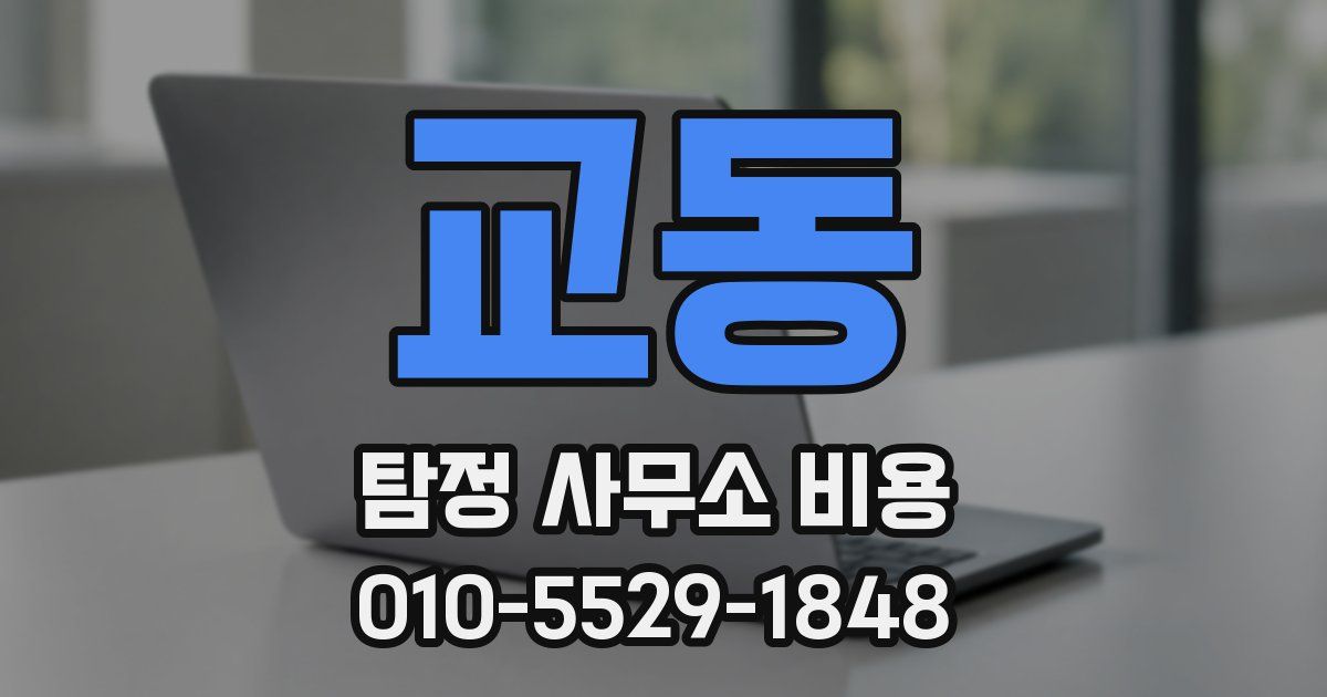 교동 탐정 사무소 비용