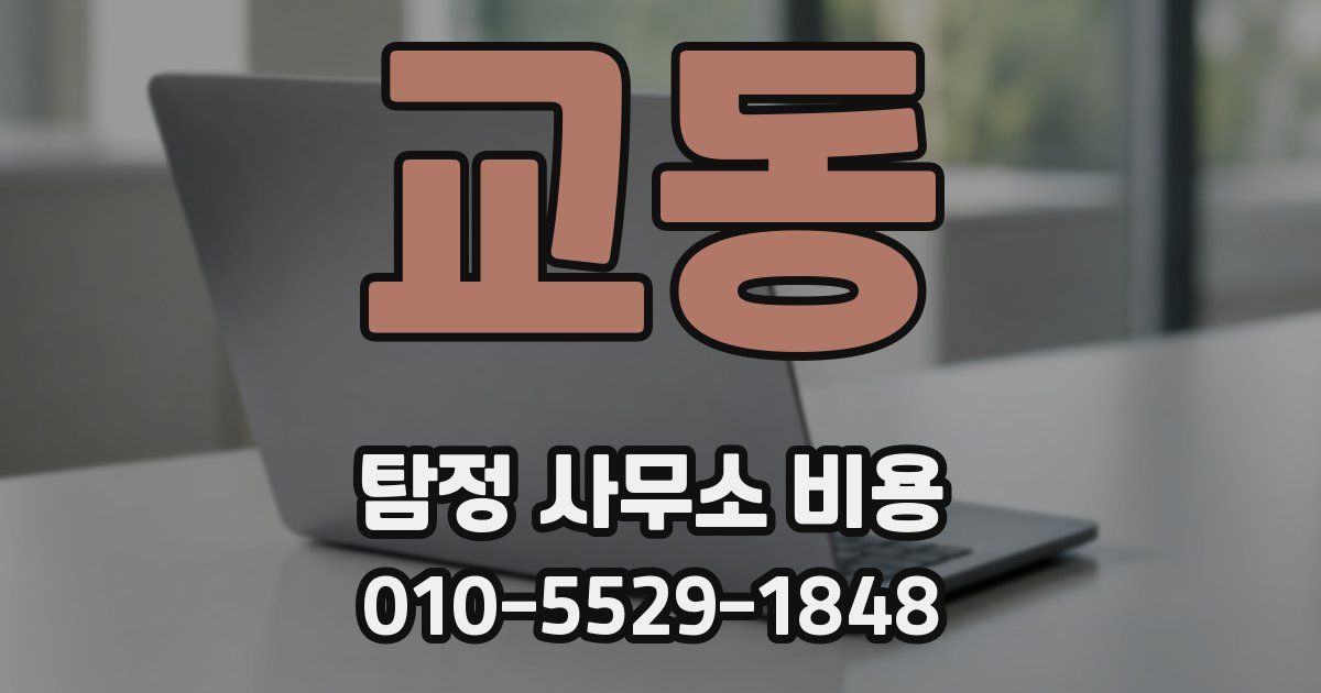 교동 탐정 사무소 비용