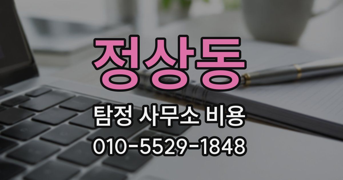 정상동 탐정 사무소 비용