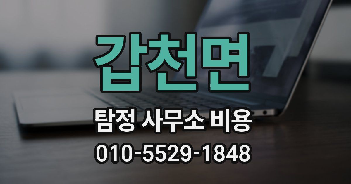 갑천면 탐정 사무소 비용