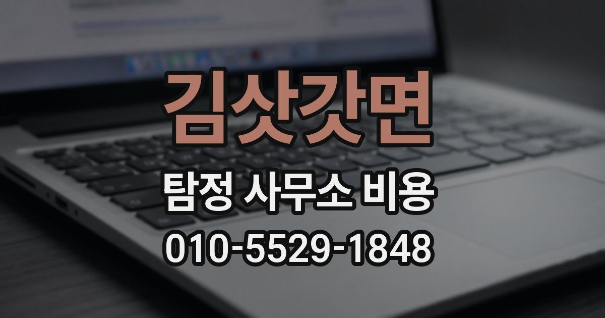 김삿갓면 탐정 사무소 비용