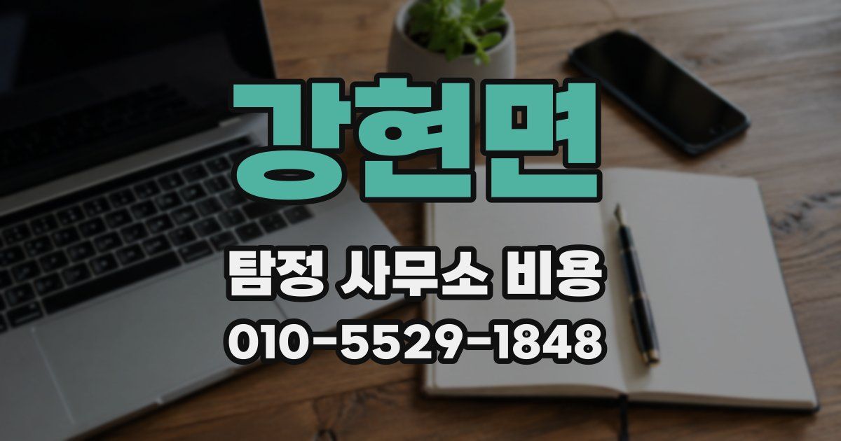 강현면 탐정 사무소 비용