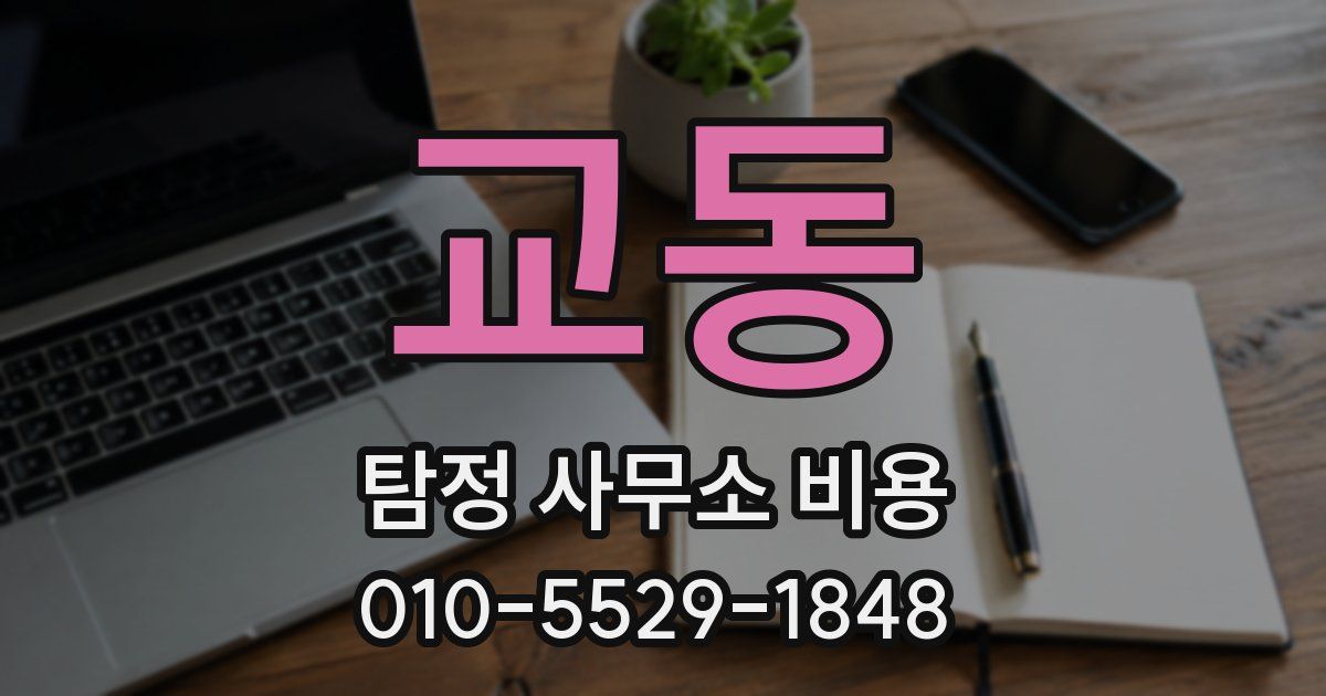 교동 탐정 사무소 비용