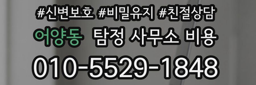 어양동 탐정 사무소 비용