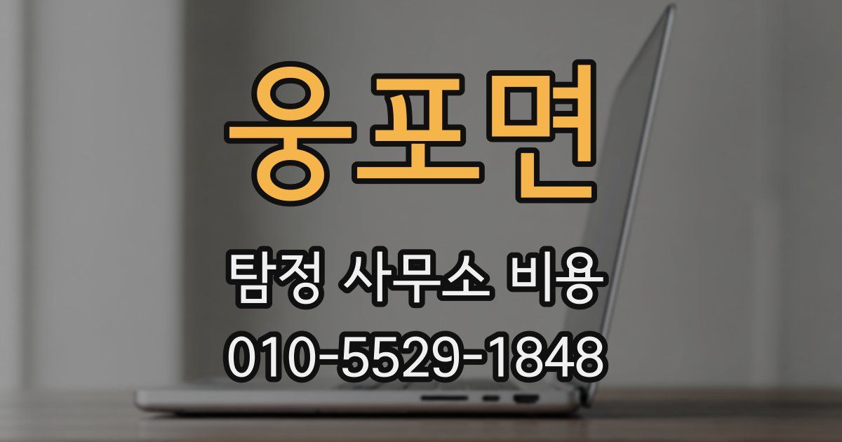 웅포면 탐정 사무소 비용
