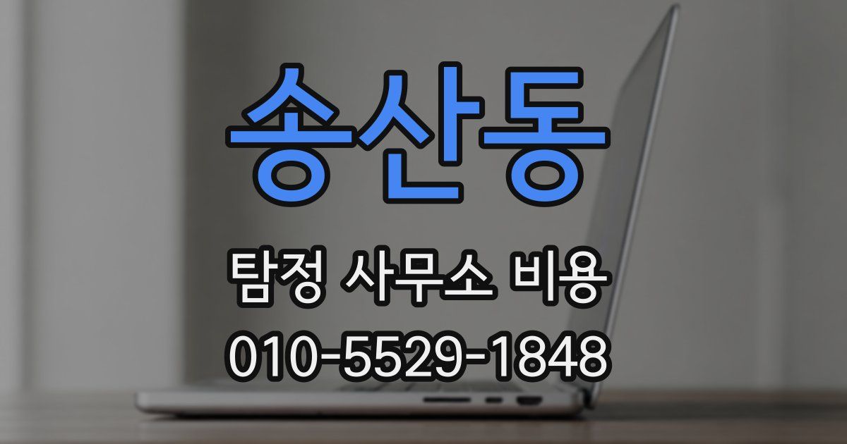송산동 탐정 사무소 비용
