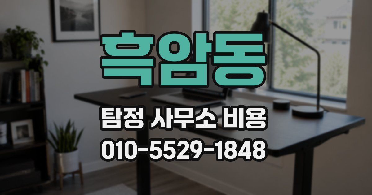 흑암동 탐정 사무소 비용