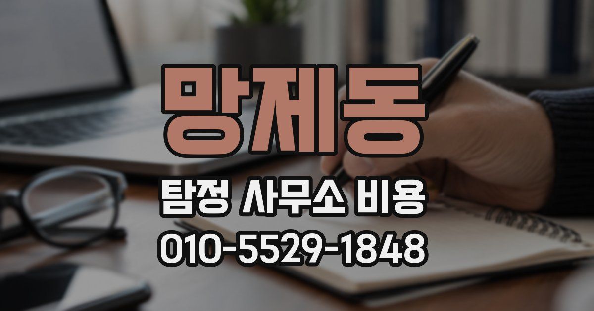 망제동 탐정 사무소 비용