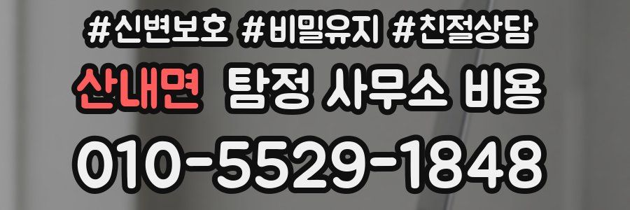 산내면 탐정 사무소 비용