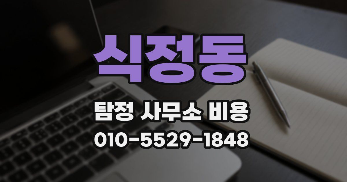 식정동 탐정 사무소 비용