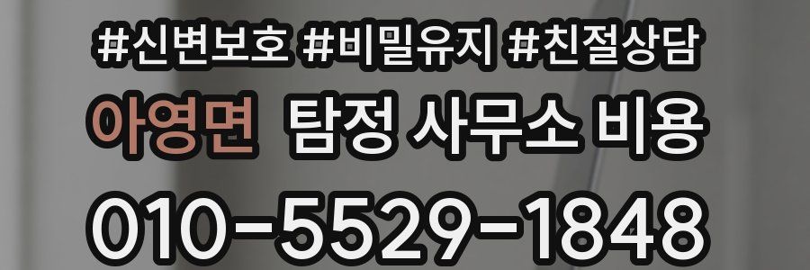아영면 탐정 사무소 비용