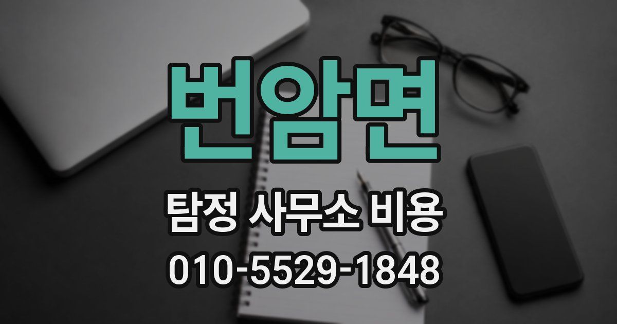 번암면 탐정 사무소 비용